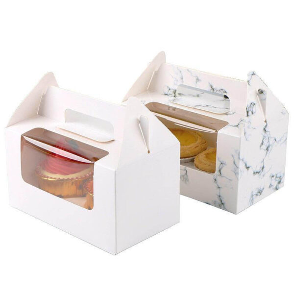 high quality handle paper colour window cupcake boxes 3