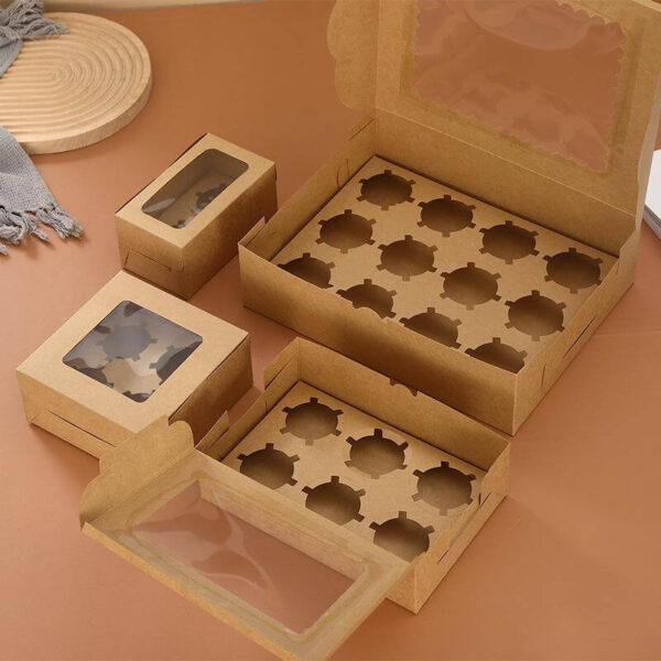 hot sale fast deliver 4 6 12 hole cupcake box desert cake take away paper box packaging 5