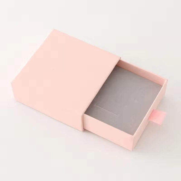 2024 new kp custom logo rigid sliding out drawer box fancy gift box for jewelry accessory storage retail box with ribbon 4