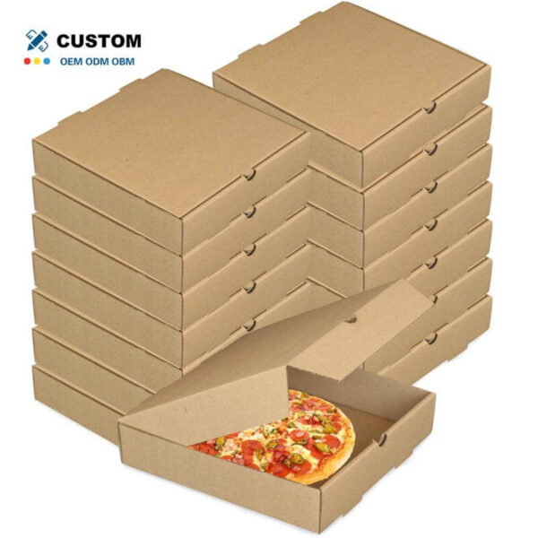 40x40 cajas de pizza multi tamaño de los envases de alimentos personalizados de 7 pulgadas para llevar cajas de cartón kraft cajas de pizza de papel corrugado con el logotipo 1