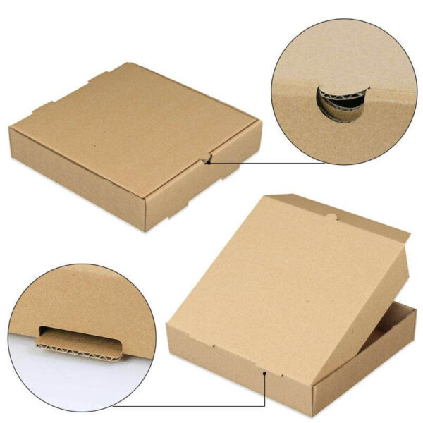 40x40 cajas de pizza multi tamaño de los envases de alimentos personalizados de 7 pulgadas para llevar cajas de cartón kraft cajas de pizza de papel corrugado con el logotipo 2