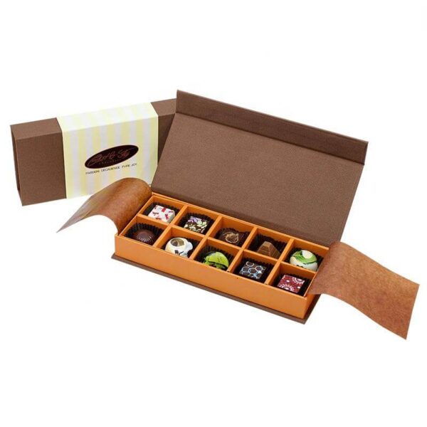 beautiful magnetic paper chocolate packaging gift boxes with divider cardboard customized wedding chocolate boxes 1