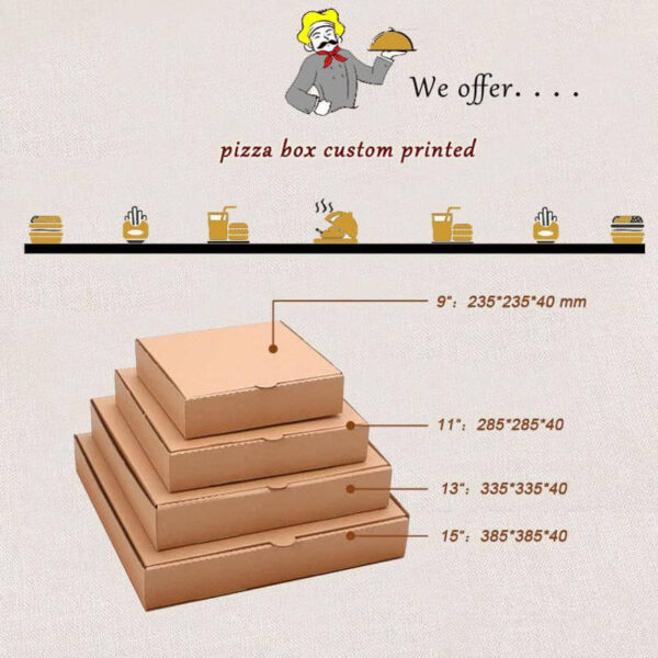 black high quality custom logo printed pizza box 12 14 16 18 inch custom black pizza boxes 6