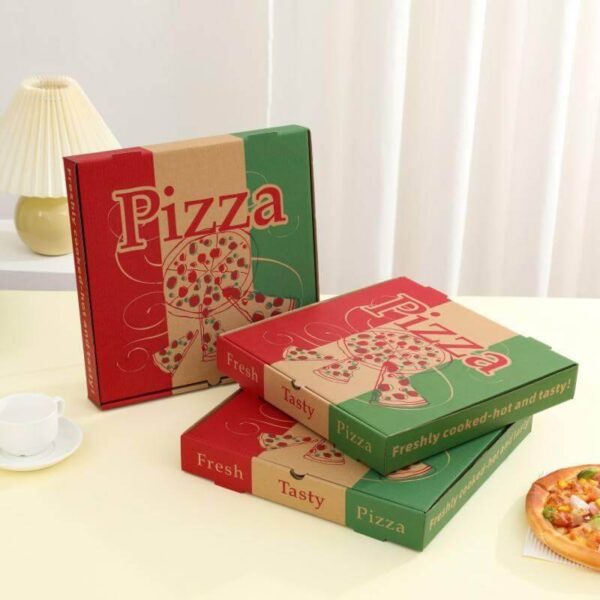 custom pizza box high quality practical white pizza boxes with logo carrier for pizza packages colored design packaging 1