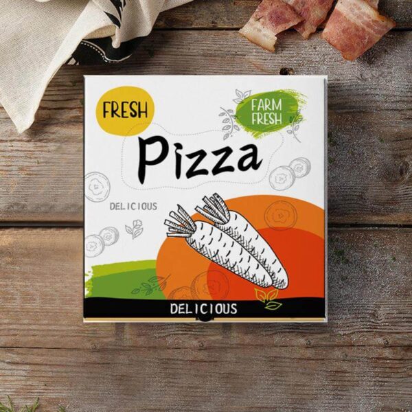 custom pizza box high quality practical white pizza boxes with logo carrier for pizza packages colored design packaging 5