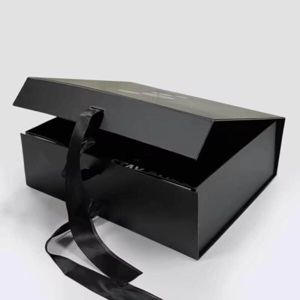 custom printing logo rigid cardboard fold magnet foldable paper folding packaging boxes luxury black magnetic gift box 2