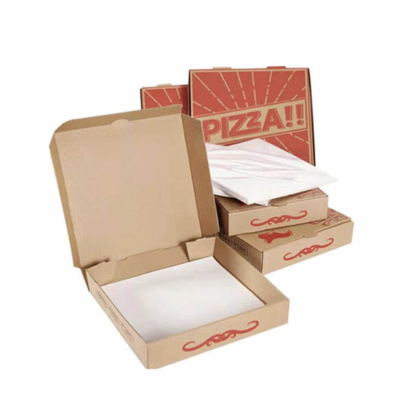 custom logo printed brown kraft paper pizza box food packaging 2