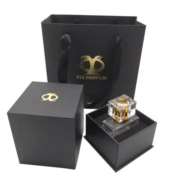 custom premium empty black perfume box luxury holiday gift sets perfume boxes lid base box perfume 4