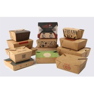 customized size printing disposable eco friendly kraft paper fast food packaging box salad box 1