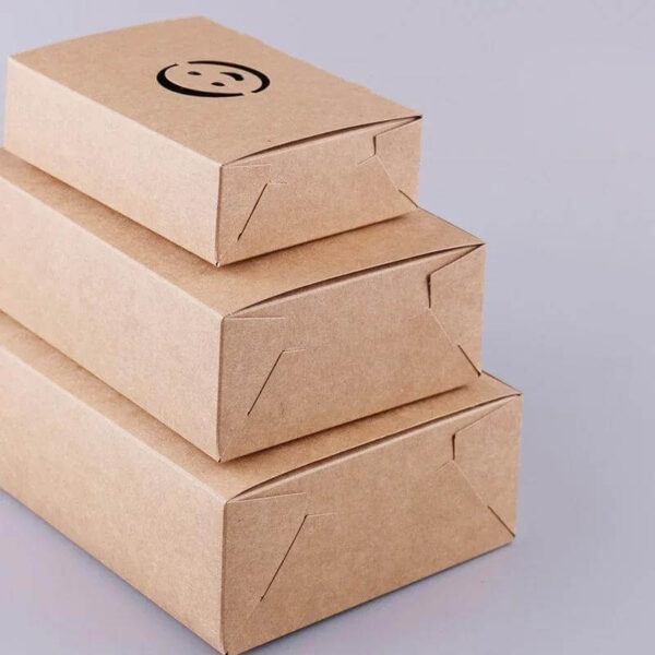 disposable lunch sandwiches brown kraft box fast takeaway paper box food packaging for salad 3