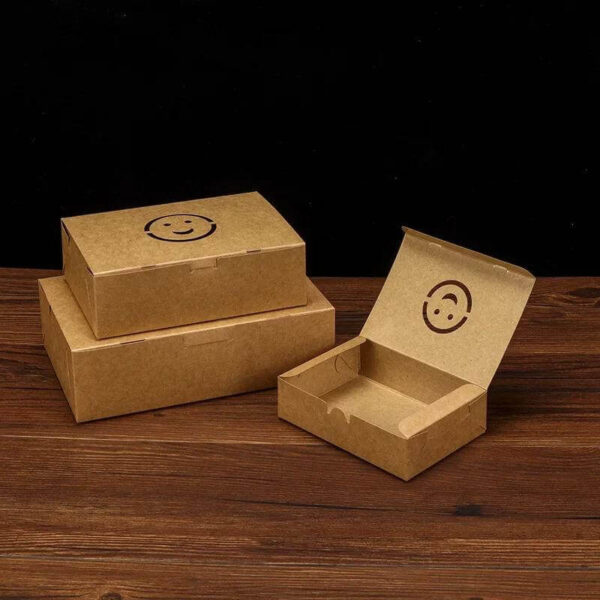 disposable lunch sandwiches brown kraft box fast takeaway paper box food packaging for salad 6