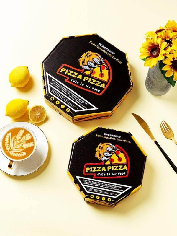 durable top bottom corrugated cardboard round pizza packaging package custom pizza box 3