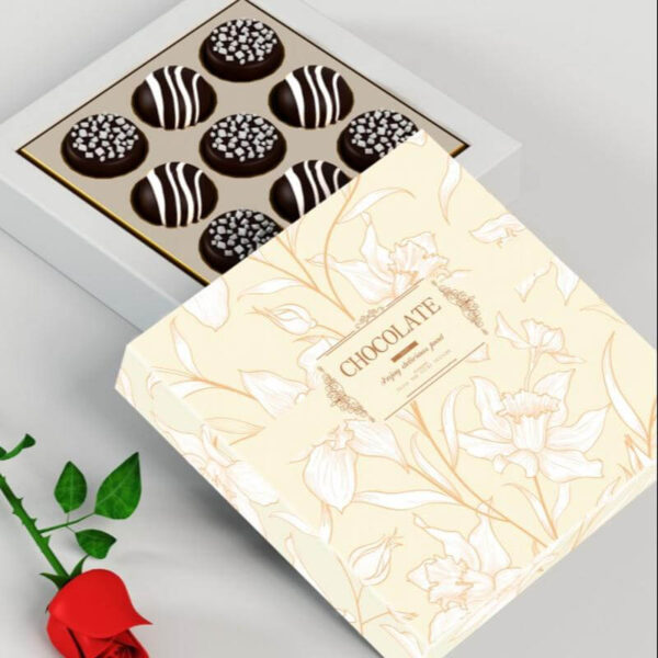 gift luxury rectangle dessert biscuit packaging custom print rigid cardboard chocolate box with insert 2