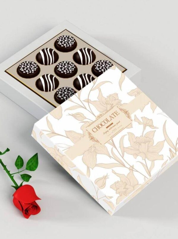 gift luxury rectangle dessert biscuit packaging custom print rigid cardboard chocolate box with insert 3