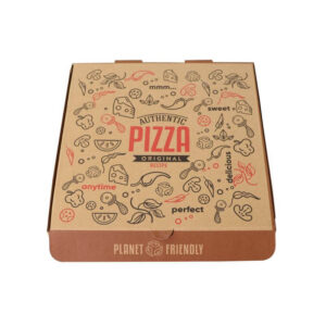 high quality corrugated pizza box eco friendly takeaway and wholesale option with customized printed paper logo for tea serving 1