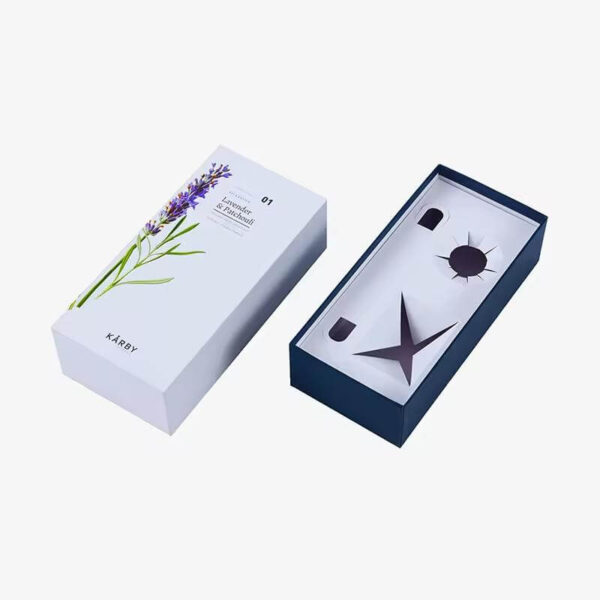 luxury custom rigid cardboard gift boxes sliding sleeve drawer type gift box with paper insert for candle packaging 2