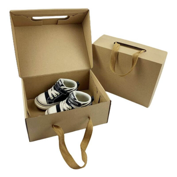 packaging mailer custom children baby gift handle corrugated cardboard kraft paper shoe box 5