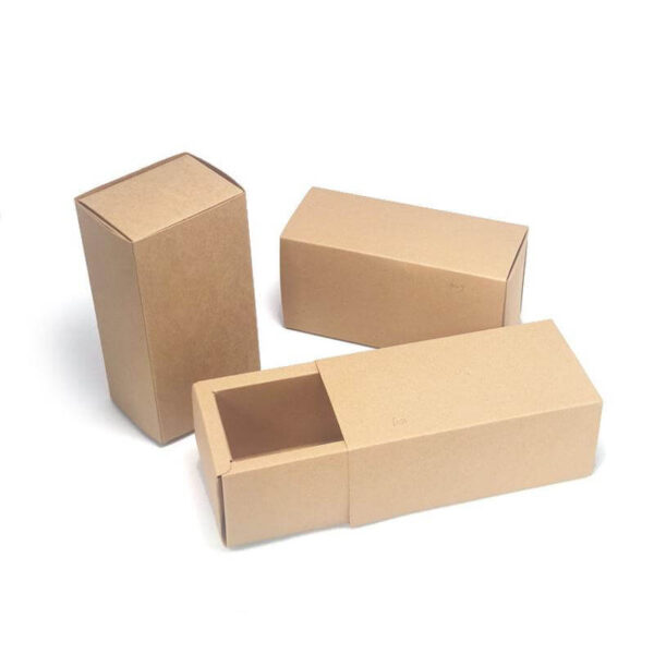 plain small caja de papel cardboard paper boxes custom printing sliding recyclable kraft drawer box packaging for craft gift 5