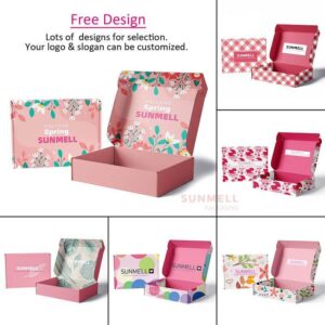 recyclable paper cosmetic packaging boxes kraft corrugated gift package mailer box for small business custom logo 3