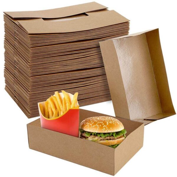 take away food packing box take out container kraft paper takeaway fast food boxes hamburger packaging boxes 1