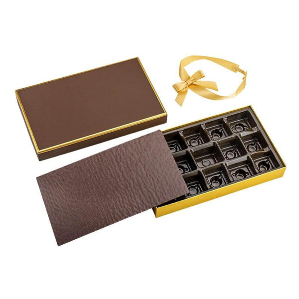 groothandel aangepaste luxe kartonnen geschenk 15 stuks chocolade verpakking doos 4