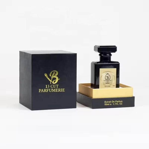 groothandel papier cosmetische geschenkdozen 50ml 100ml lege Arabische fles en doos zwart gouden aangepaste luxe parfum dozen mannen vrouw 3