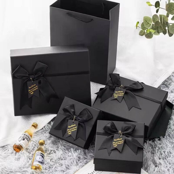 wholesale black rectangular paper packaging luxury rigid gift box 5