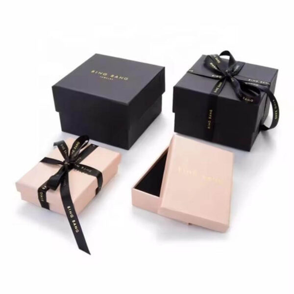 wholesale recyclable 2 piece rigid luxury custom logo printed rigid cardboard box hard jewelry gift box paper gift packaging box 4