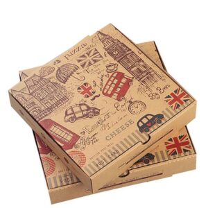 e flute brown kraft pizza takeaway box printing brown pizza box biodegradable disposable paper pizza boxes with logo 1