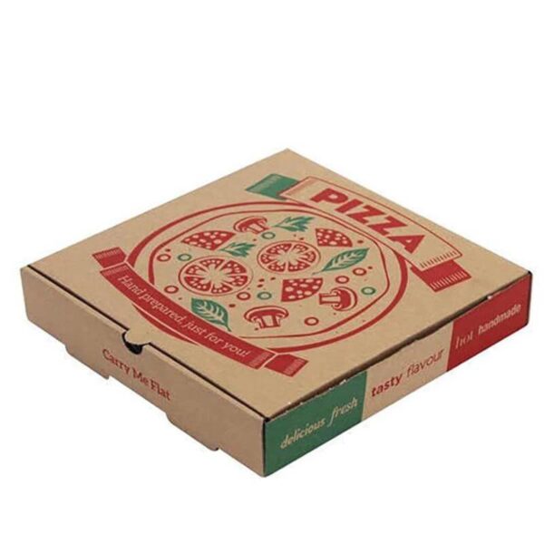 e flute brown kraft pizza takeaway box printing brown pizza box biodegradable disposable paper pizza boxes with logo 3