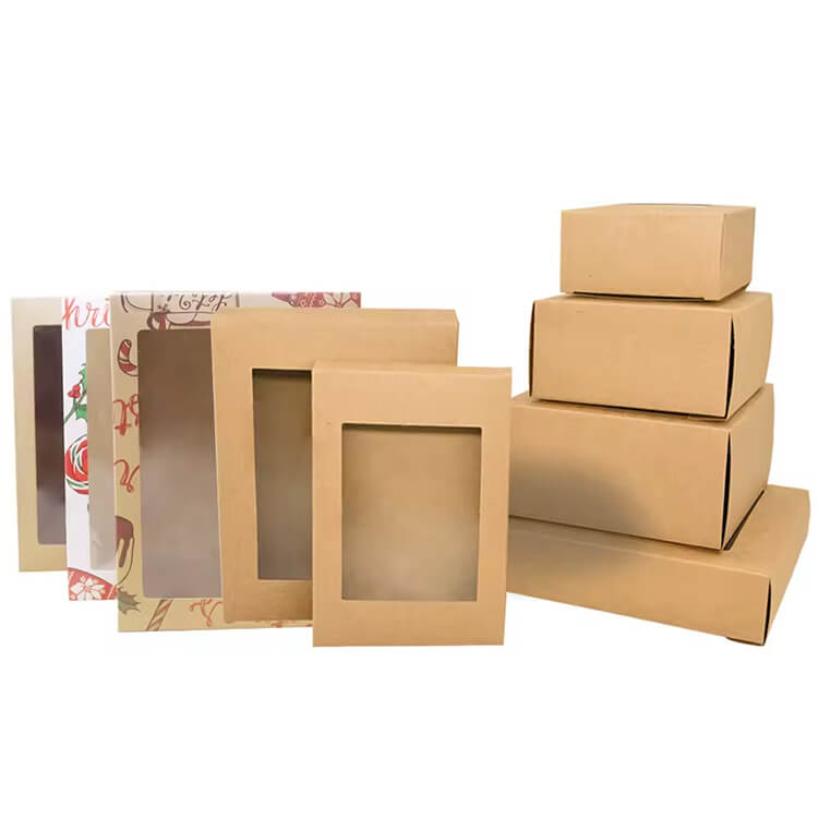 kraft boxes with window wholesale