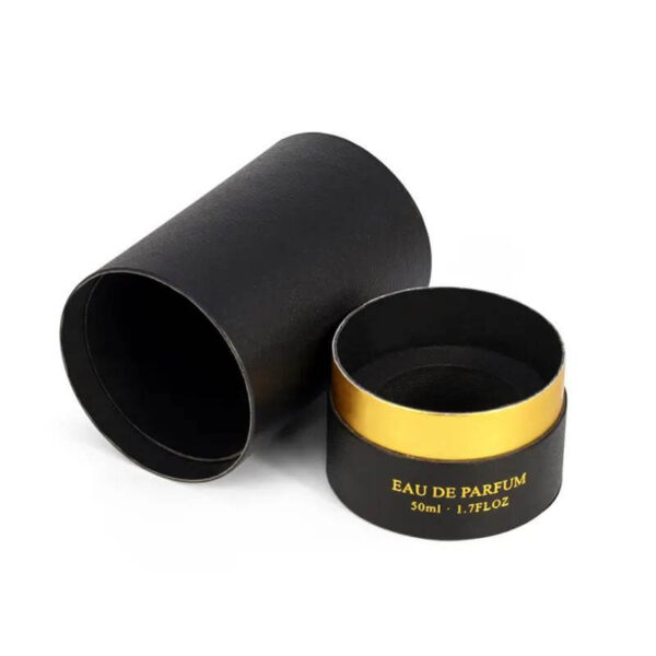 custom essential oil tubes packaging boxes paper tube gold foil black perfume cylinder packaging 6