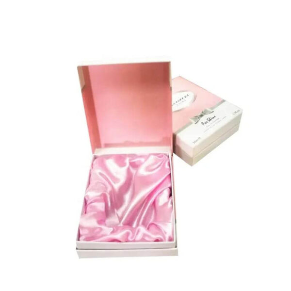 customized brand logo printing wholesale pink perfume bottle packaging box perfume box with satin insert 1