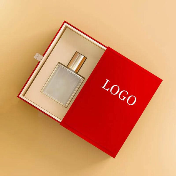 luxury custom design cardboard drawer pull out empty perfume sample packaging box 2