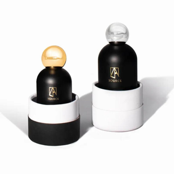 printing logo 30ml 50ml 100ml empty customized luxury round crimp design black perfume bottle 6