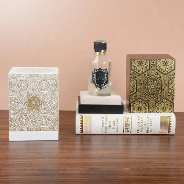 wholesale custom design creative luxury mdf lacquer packaging gift box empty perfume 100ml bottle arab wooden perfume box 3