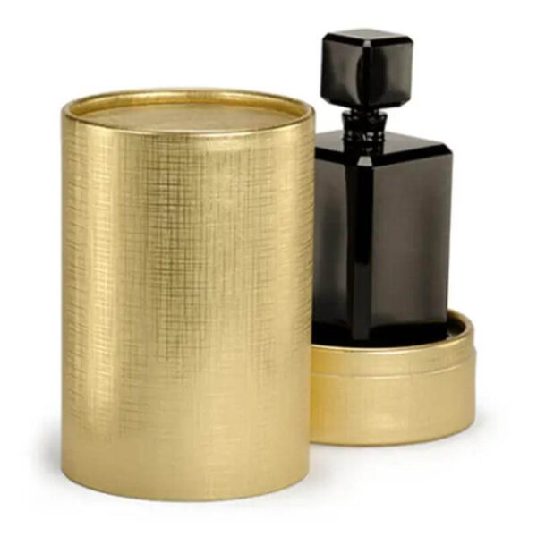 luxury design perfume packaging gold kraft boxes round fragrance bottles gift box paper tube 2