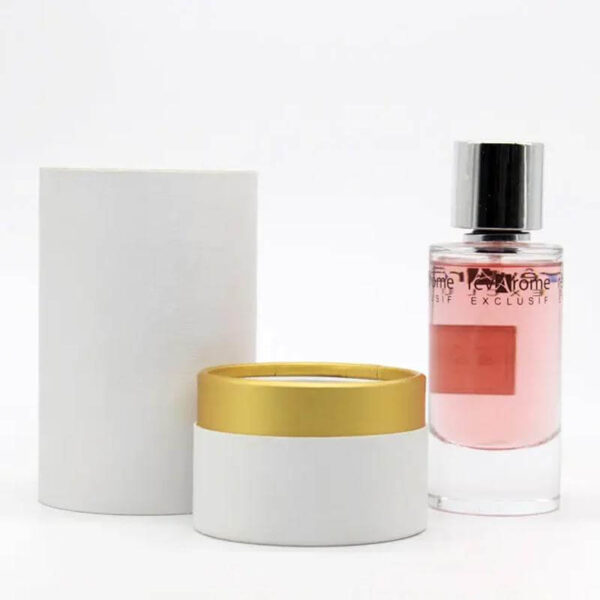 luxury design perfume packaging gold kraft boxes round fragrance bottles gift box paper tube 6