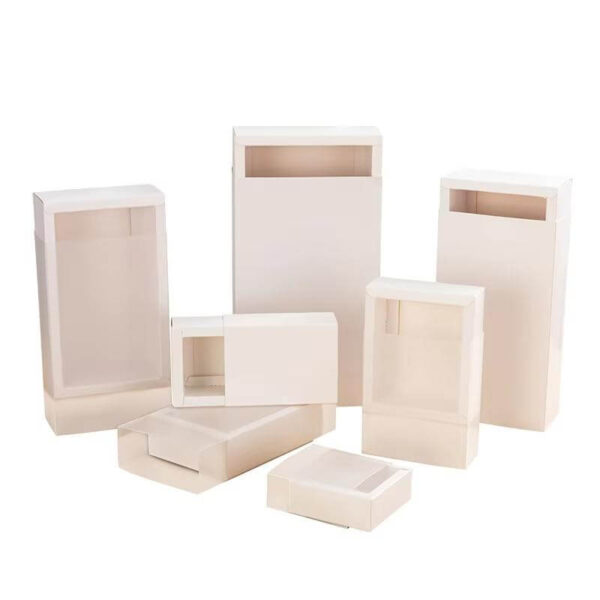 kraft paper drawer box with clear window sleeve 4