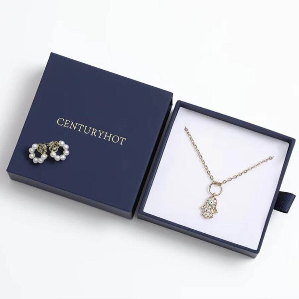 2 beschrijving aangepaste kleur geschenkdoos oorbellen ketting lade box luxe sieraden pull out box