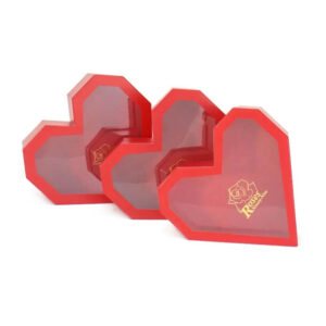 3pcs set flower red heart shape gift box for wedding party preserved rose flower gift box with pvc window 1