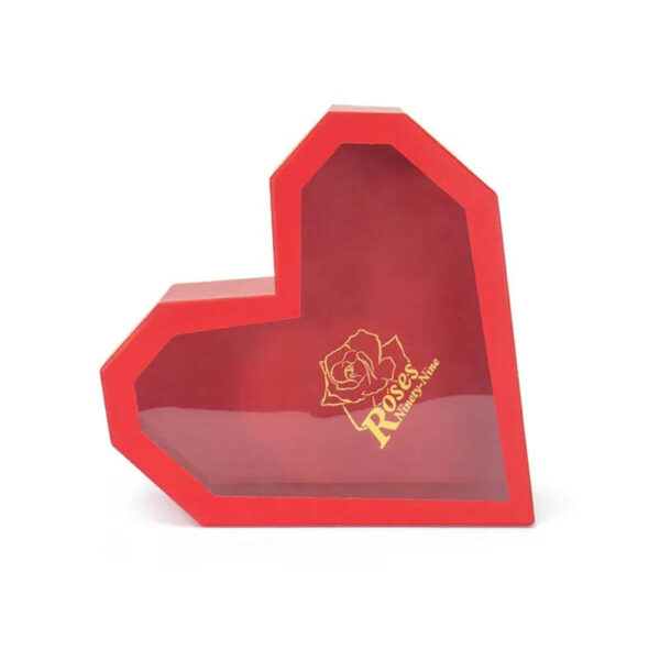 3pcs set flower red heart shape gift box for wedding party preserved rose flower gift box with pvc window 2