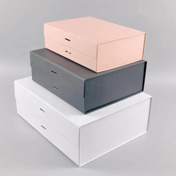 cardboard gift box luxury box with changeable ribbon and magnetic closure folding big gift boxes set 3