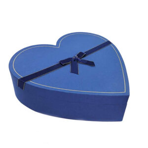 custom blue boxycharm subscription cardboard heart shaped match candy paper gift box with strap decoration 1