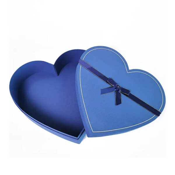 custom blue boxycharm subscription cardboard heart shaped match candy paper gift box with strap decoration 2