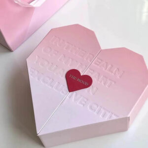 custom logo heart shaped gift box packaging valentine's day luxury romantic pink perfume cosmetics gift box with lid 1