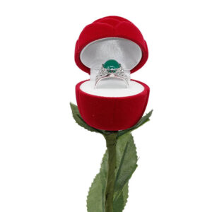 custom rose velvet ring box jewelry gift box wedding velvet interior ring packaging rose shape ring box 1