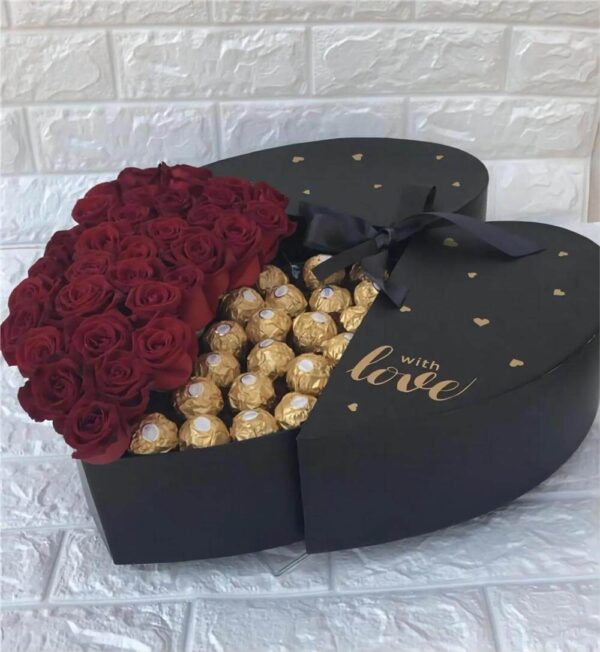 factory direct sales double heart flower box gift box wedding heart gift box 2