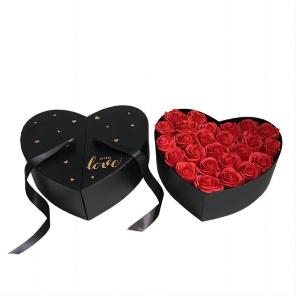 factory direct sales double heart flower box gift box wedding heart gift box 4