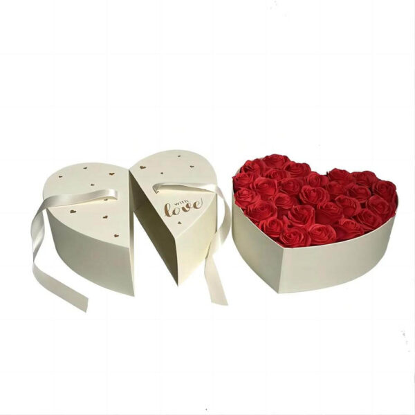 factory direct sales double heart flower box gift box wedding heart gift box 5